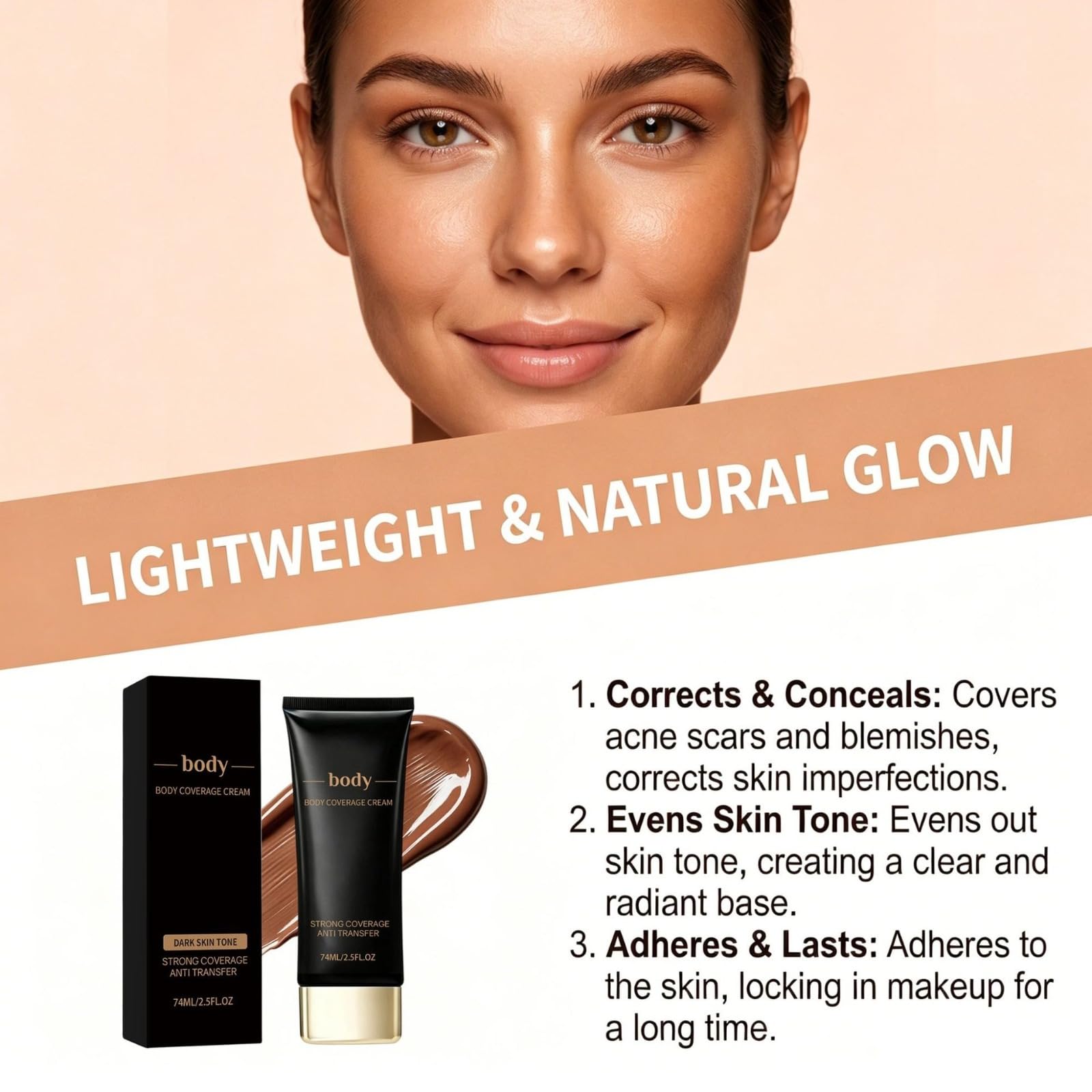 Coverage Concealer,Fond de Teint Illuminateur Camouflage Haute Couvrance