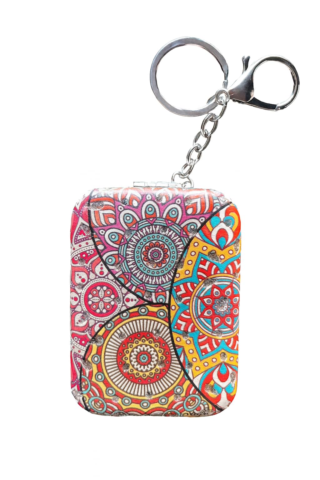 Seno Portable Compact Makeup Mirror with Keychain, Cute Hand Pocket Design Mirror (Size-8.5x20W Centimeter) (Shape Rectangle) for Girl and Women-image-23