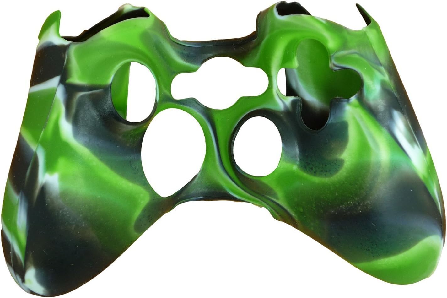 New Silicone Cover Case Skin for Xbox 360 Controller Camo Black with Green