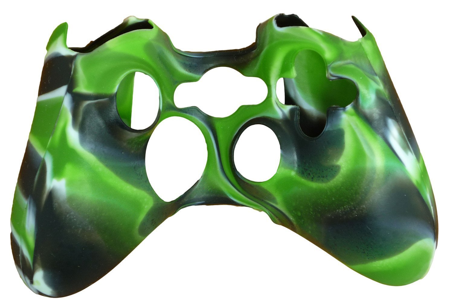 New Silicone Cover Case Skin for Xbox 360 Controller Camo Black with Green