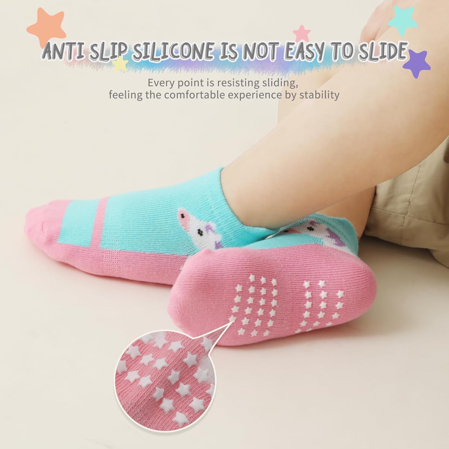 Baby Toddle Socks Grip Non Slip Kids Boys Girls Cotton 12 Pack Ankle Cute Newborn Socks - Image 5