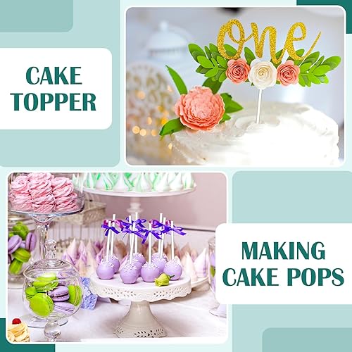 Vista 12 de Zopeal 200 palitos acrílicos para tartas, palitos de dulces para bodas, Halloween, Navidad, dulces, pasteles, chocolate, galletas, postres, hechos a