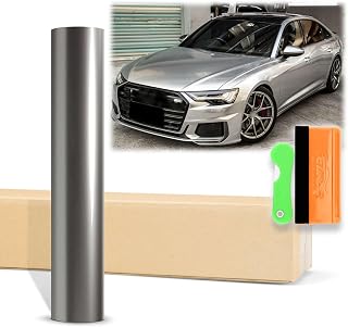 12"x60" (1FTx5FT) Chrome Silver Liquid Metallic Gloss Vinyl Wrap Auto Car Sticker Decal Film Sheet Bubble Free Air Release Technology with Tool Kit