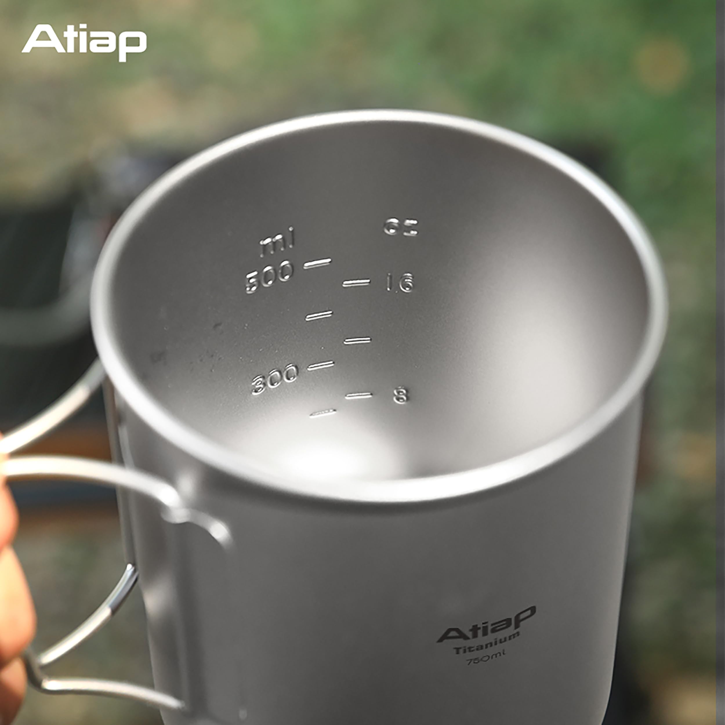 Titan-Topf, 750 ml, für Rucksackreisen, Camping, Kaffeekanne, Camping-Tasse mit Deckel, klappbarer Griff, tragbar, leicht (750 ml & 450 ml Topf)