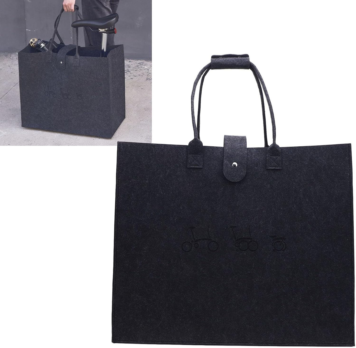 16 Inch Folding Bike Bag Nonwoven Portable Travel, Lightweight Transport Carrying Case for Bike Cycling Accessory, Easy to Switch Carry Hand or Shoulder
