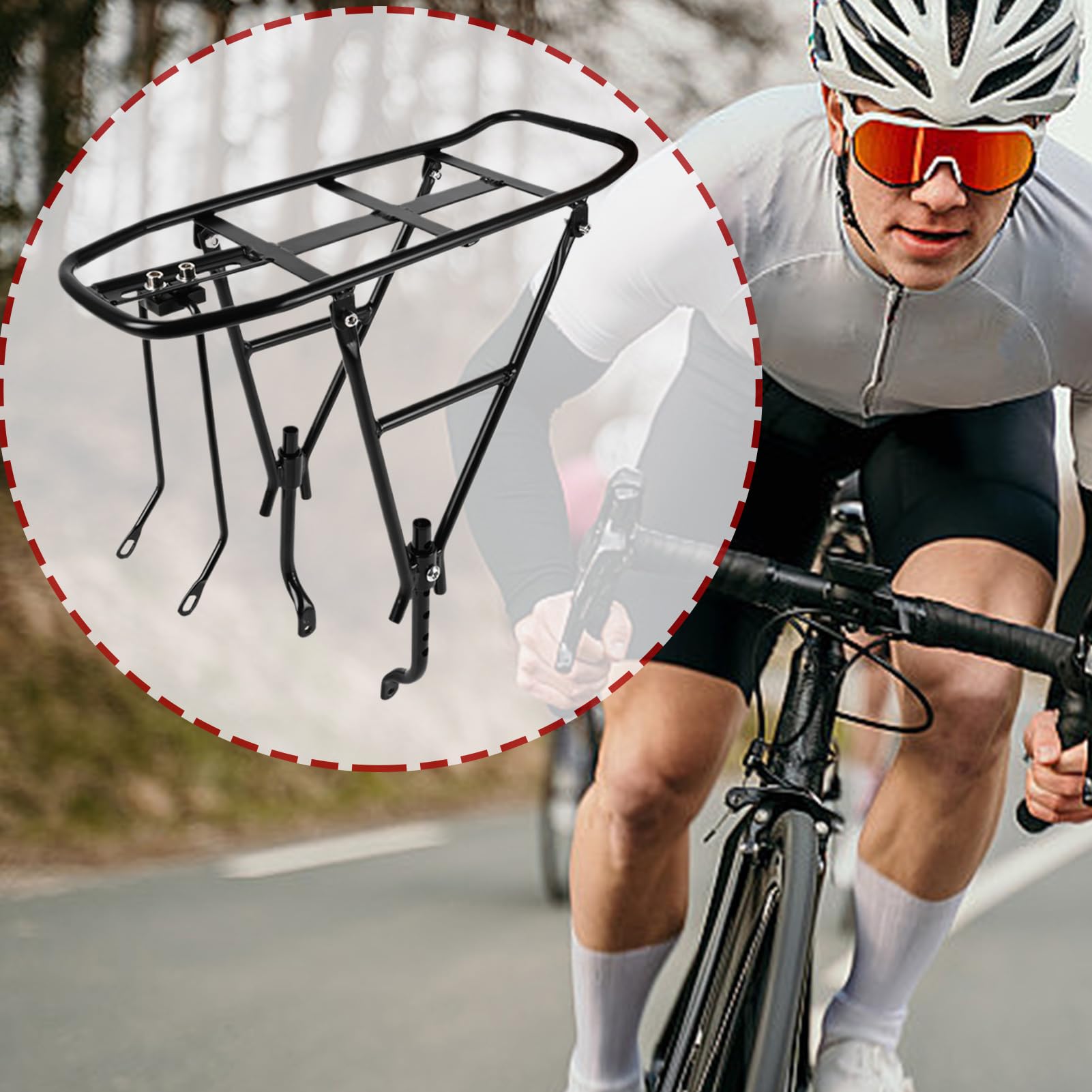 Generisch Cargo Rack Bike, gruby, szeroki tylny bagażnik rowerowy, stojak na rower typu Pannier Comfort for Commuting and Cycling Entuzjasts, Heavy Duty Bike Luggage Accessory, 35 x 15,5 cm