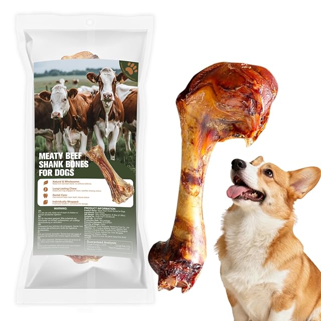 Hueso de caña de Ternera Natural para Perros, Snack masticable Dental sin aditivos, 1 Unidad, 180g