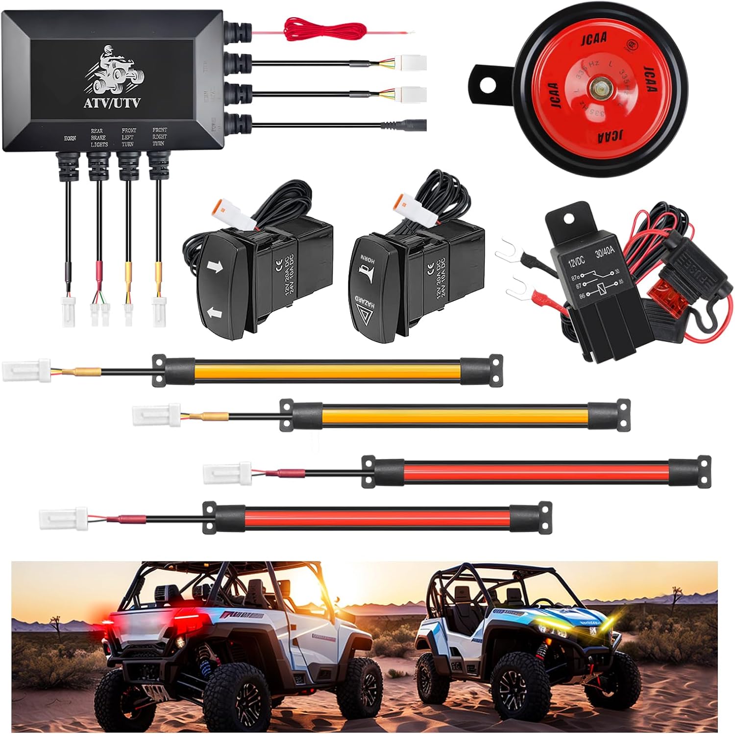 Roykaw UTV Turn Signal Kit, ATV Street Legal Kit, RZR