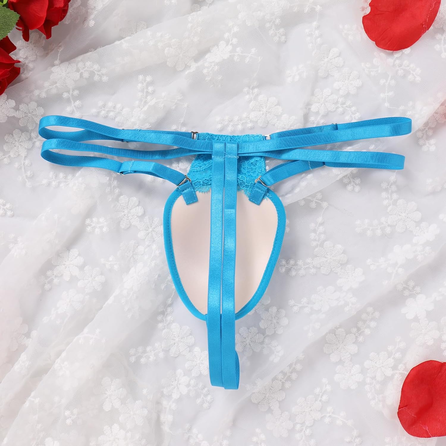 ABAFIP Men's Strappy Lace Thong Underwear Crossdresser Lingerie Low Rise G-string Underpants - Image 3