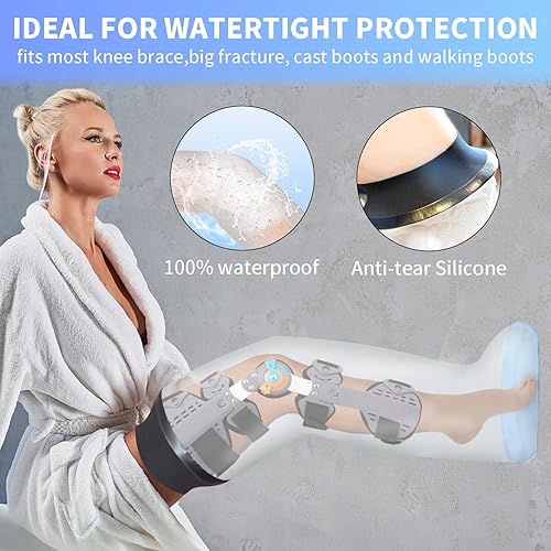 Miniatura 18 de Adult leg cast protector for shower, KT1190 Waterproof Shower Bandage and Cast Cover Full Leg Shower Protector Watertight Protection to Broken Leg