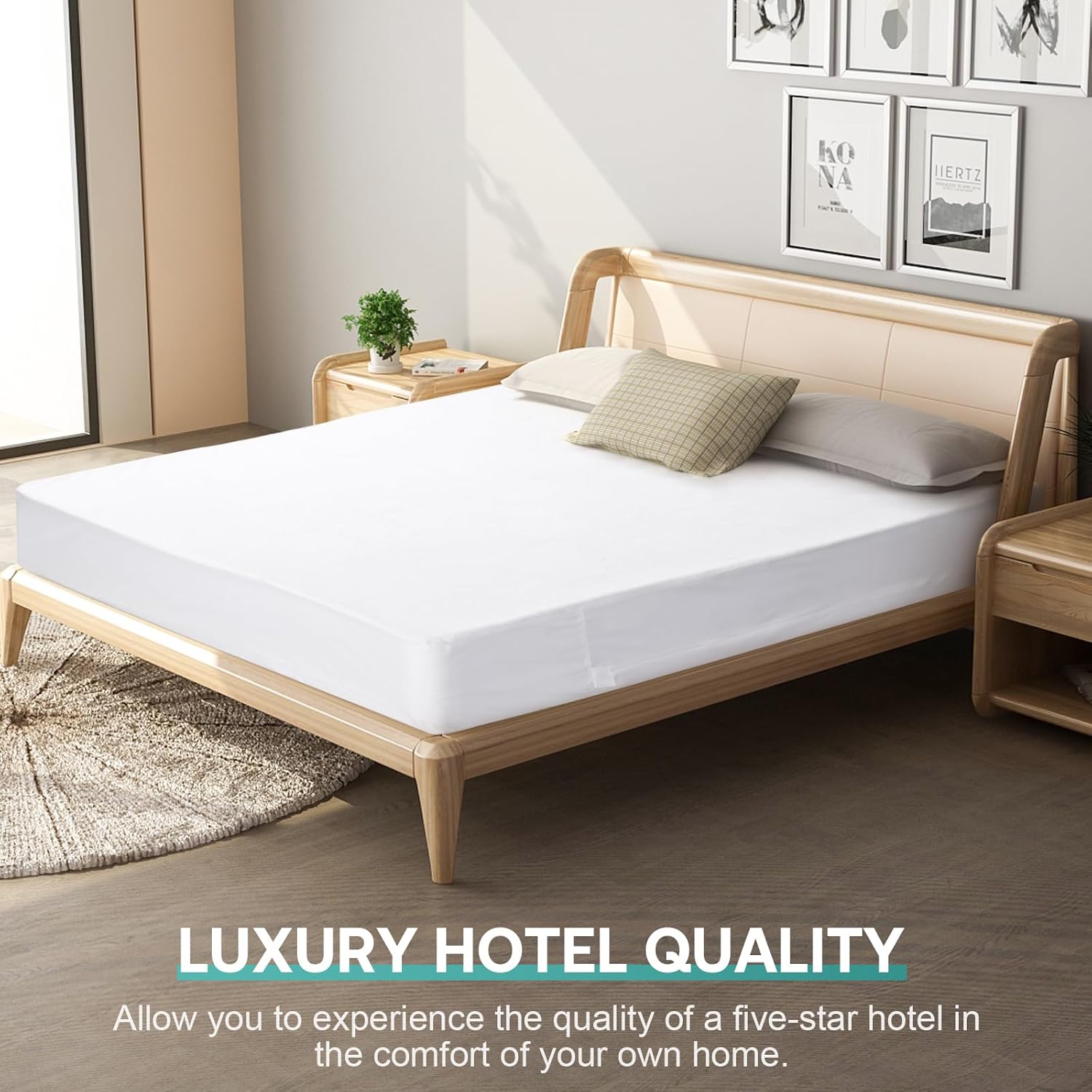 King Waterproof Mattress Encasement 76"x 80" Fits 16-18 Inch Deep, Zippered Mattress Protector Cover with Breathable Skin-Friendly Premium Terry Top Fabric
