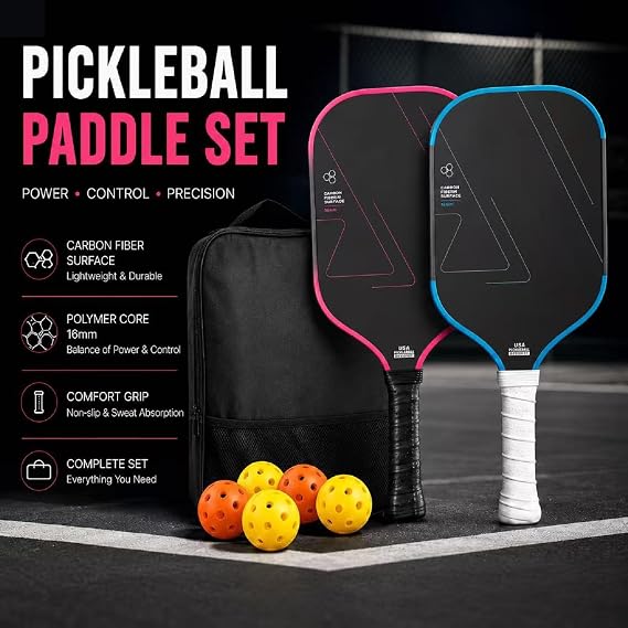 T700 Carbon Fiber Pickleball Paddle, 16mm Honeycomb Core