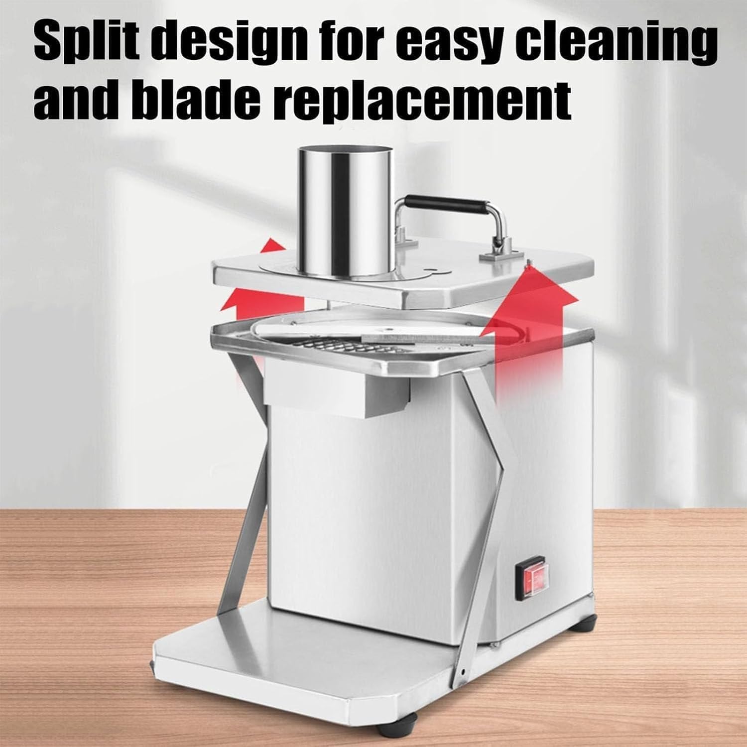 Electric Vegetable Dicer Slicer Shredder, 200W Food Prep Machine with 6/8/10/12/15mm Stainless Steel Blades for Commercial & Home Kitchen, Home Cooks & Restaurant Chefs