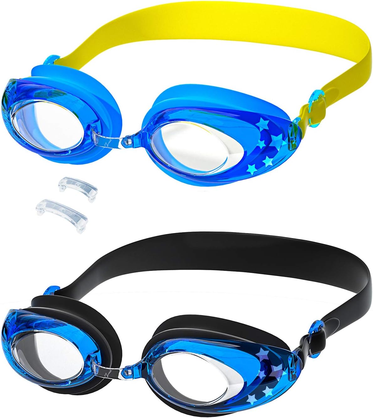 Aegend 2 Pack Kids Swim Goggles for Age 4-16, Clear Vision Swimming Goggles, 6 Colors