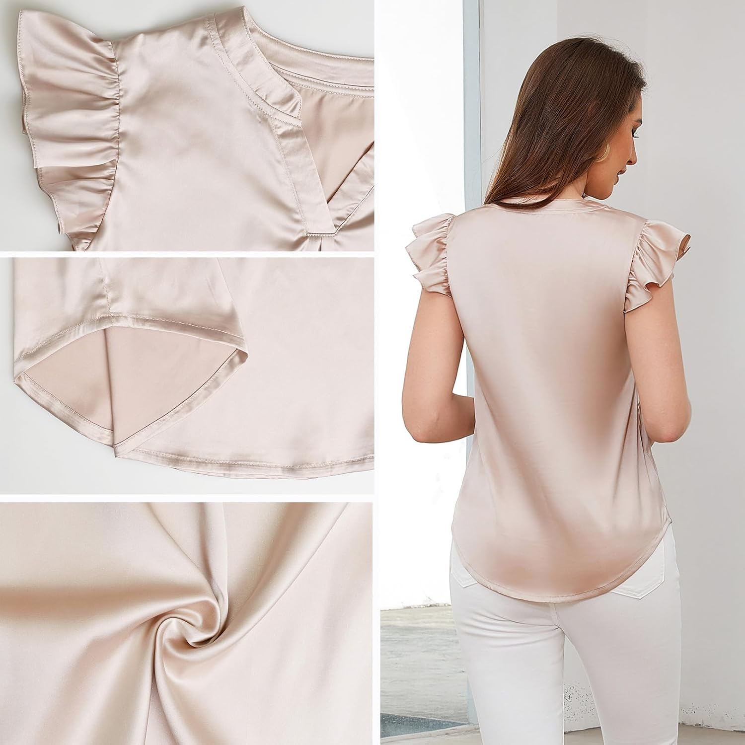 Maternity Tank Top V Neck Ruffle Sleeveless Maternity Tshirt Pregnant Blouse Top