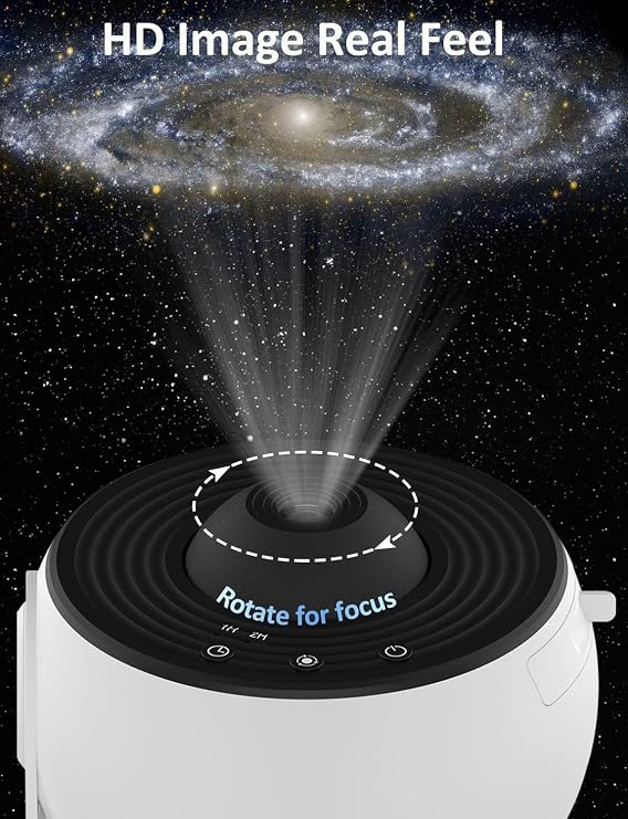 Galaxy Projector, Planetarium Projector with 12 HD Image, 1/2H Timer Night Lights Star Projector, Brighter Ceiling Projector for Bedroom Kids Adults Gift