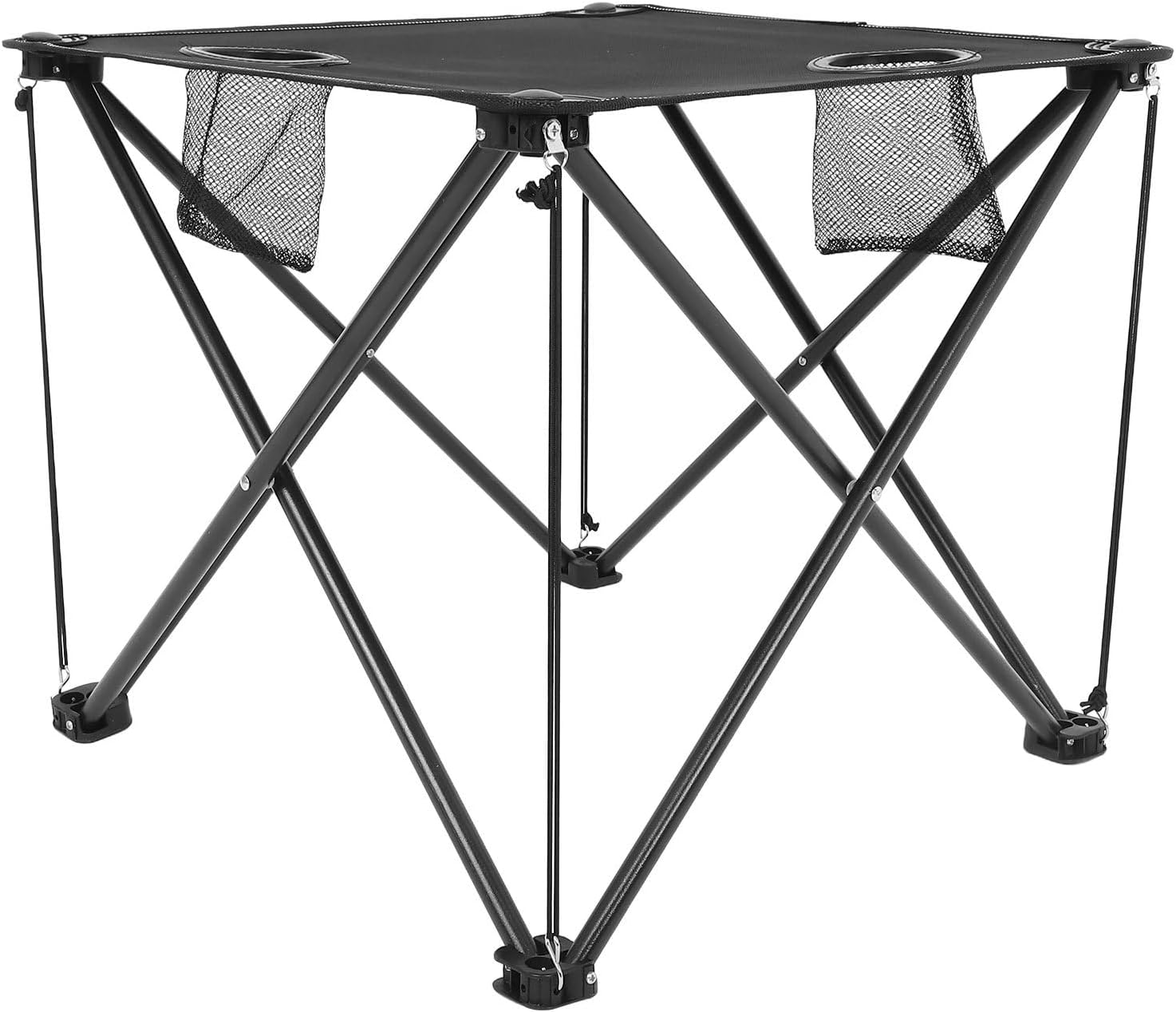 Portable Folding Camping Table with Collapsible Design, Black Outdoor Picnic Side Table for BBQ, Beach, Hiking, and Travel
