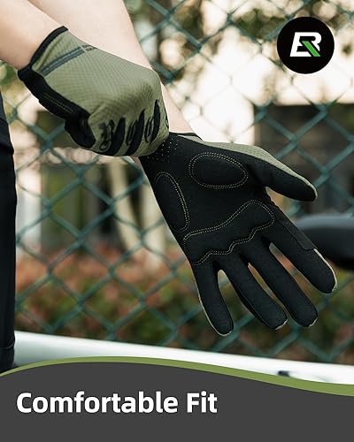 Miniatura 6 de ROCKBROS Guantes de ciclismo para hombre, guantes transpirables para bicicleta de montaña con pantalla táctil