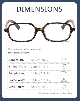 Retro Rectangular Glasses for Women Men