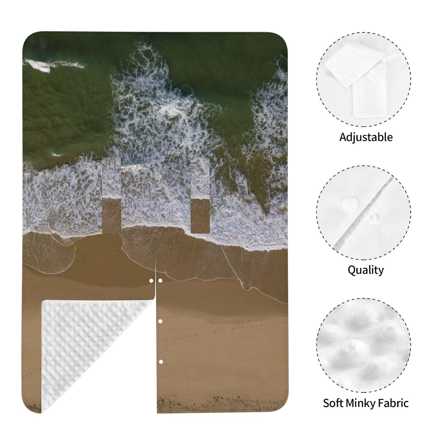 Surf Summer Vacation Shore Baby Car Seat Cover & Breastfeeding Nursing Cover - Breathable Stretch Fabric Multi-Use