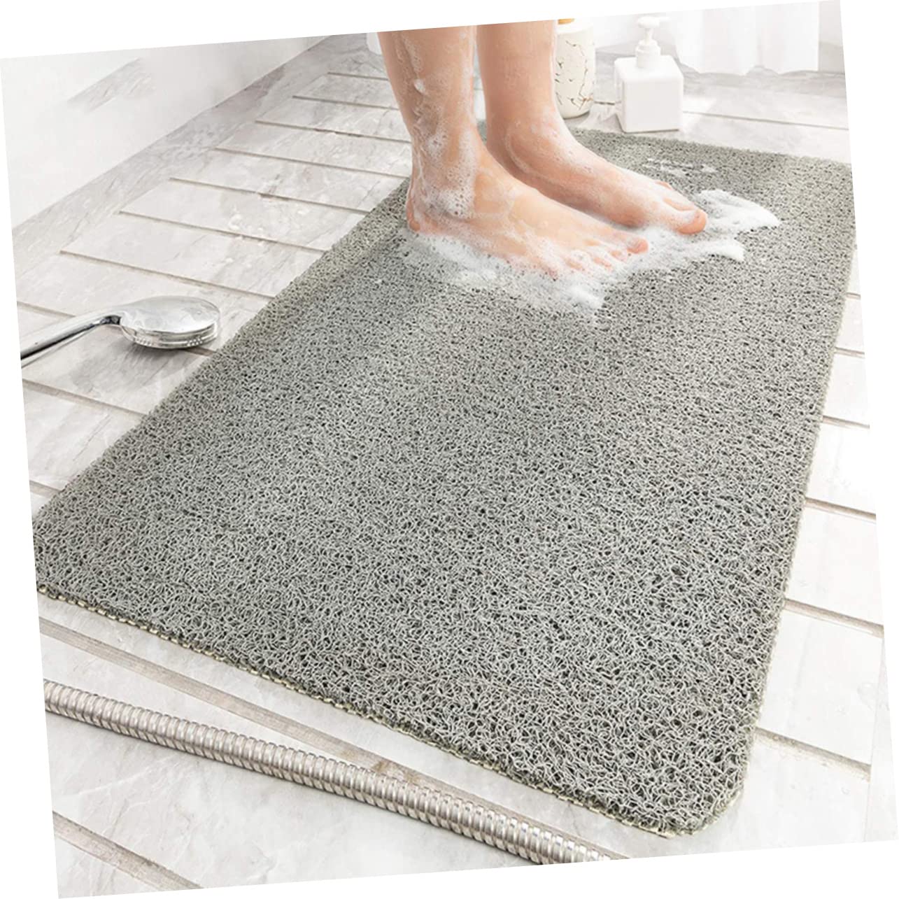 Cabilock Alfombra de Baño Antideslizante Alfombra de Suelo de PVC Tacto Suave Lavable en Máquina para Baño Cocina y Entrada