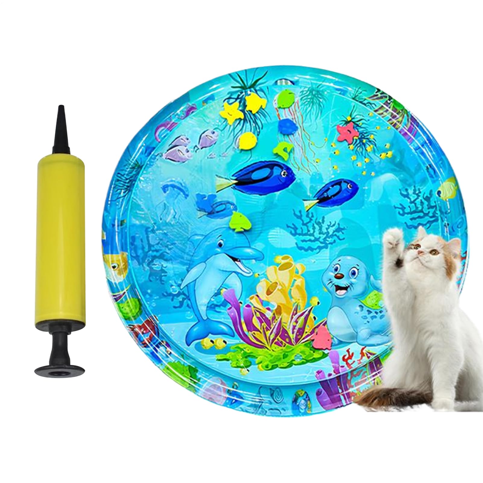 Tapis d'eau pour chats gonflable contre l'ennui des animaux en PVC