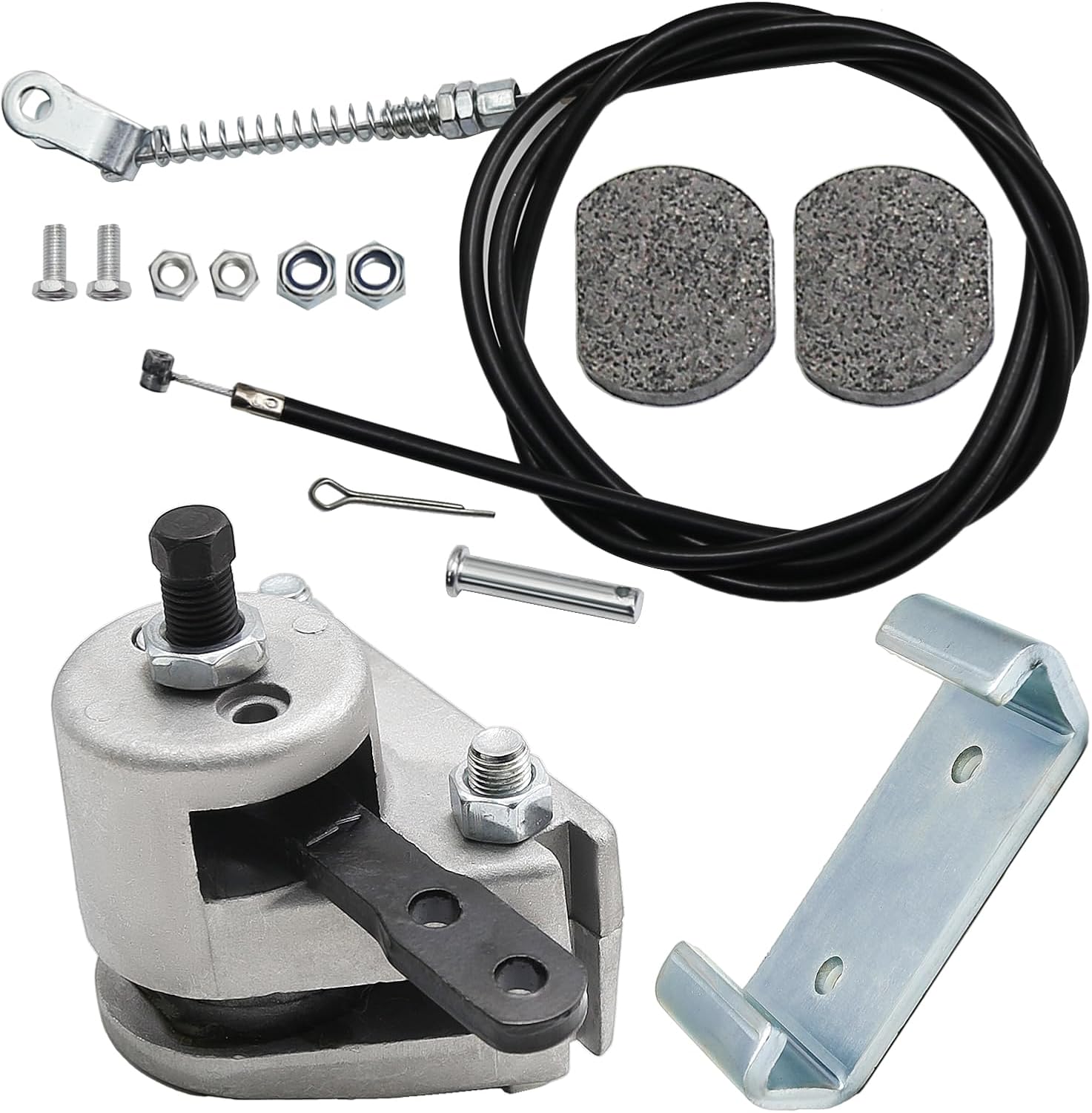 Upgrade 56" Brake Cable Mechanical Brake Caliper and Bracket with Pads, Replacement for Predator 212cc 196cc 6.5Hp GX160