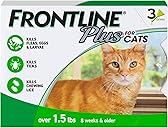 Frontline Plus Flea and Tick Treatment for Cats Over 1.5 lbs. 3 Treatments