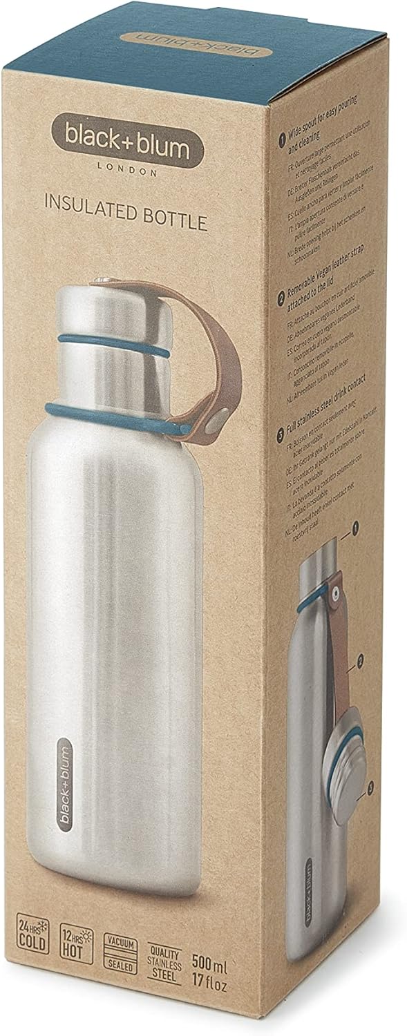 BLACK + BLUM Stainless Steel Insulated Water Bottle | Stylish Leak Proof Drinking Vacuum Thermo Flask, Canteen for Hot or Cold Drinks | Ocean, 16 oz / 500ml - Image 9