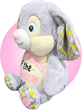 Tonsil and Adenoid Surgery Recovery Kids Gifts - Personalized 17 Tonsil and Adenoids Plush - Gift for Kid Getting Tonsils Out - Adenoid Surgery Bear for Kids - Tonsil Surgery Gifts (Soft Gray Bunny)
