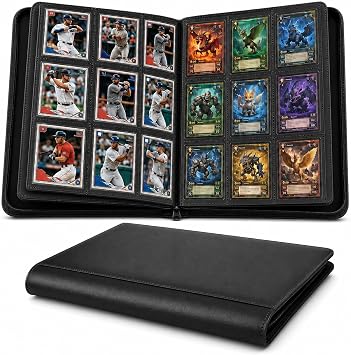 288 Card Trading Card Binder for Trading Cards 9 Pocket Ringless Double Sided Pages| Large Capacity Side-Loading 3x4 Baseball Card Binder, Premium Storage for TCG & Sports Cards, PVC-Free