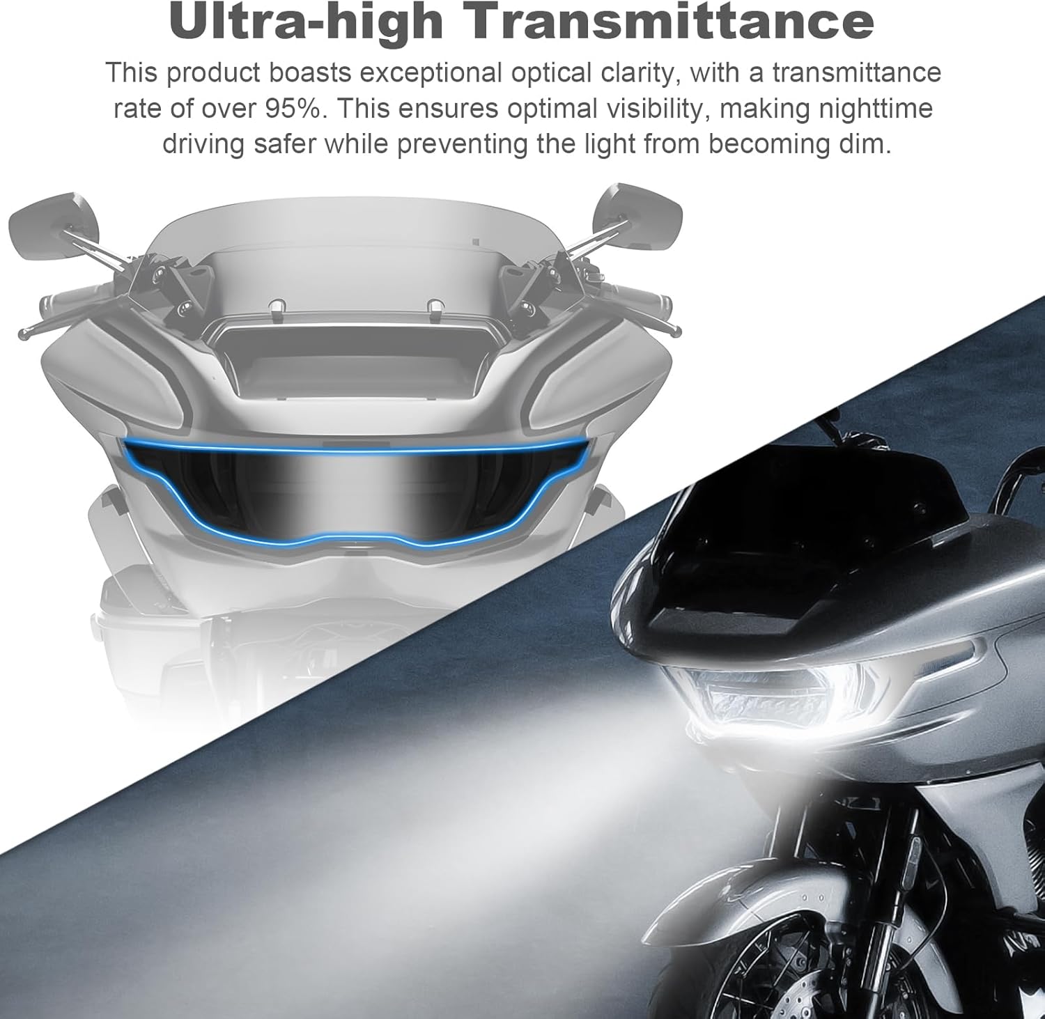 Headlight Lens Cover for Harley, Front Headlamp Protection Cover Waterproof Anti-scratch Lenses Guard for Harley Davidson CVO Road Glide FLTRXSE 2023-2025/ST 2024-2025 Accessories