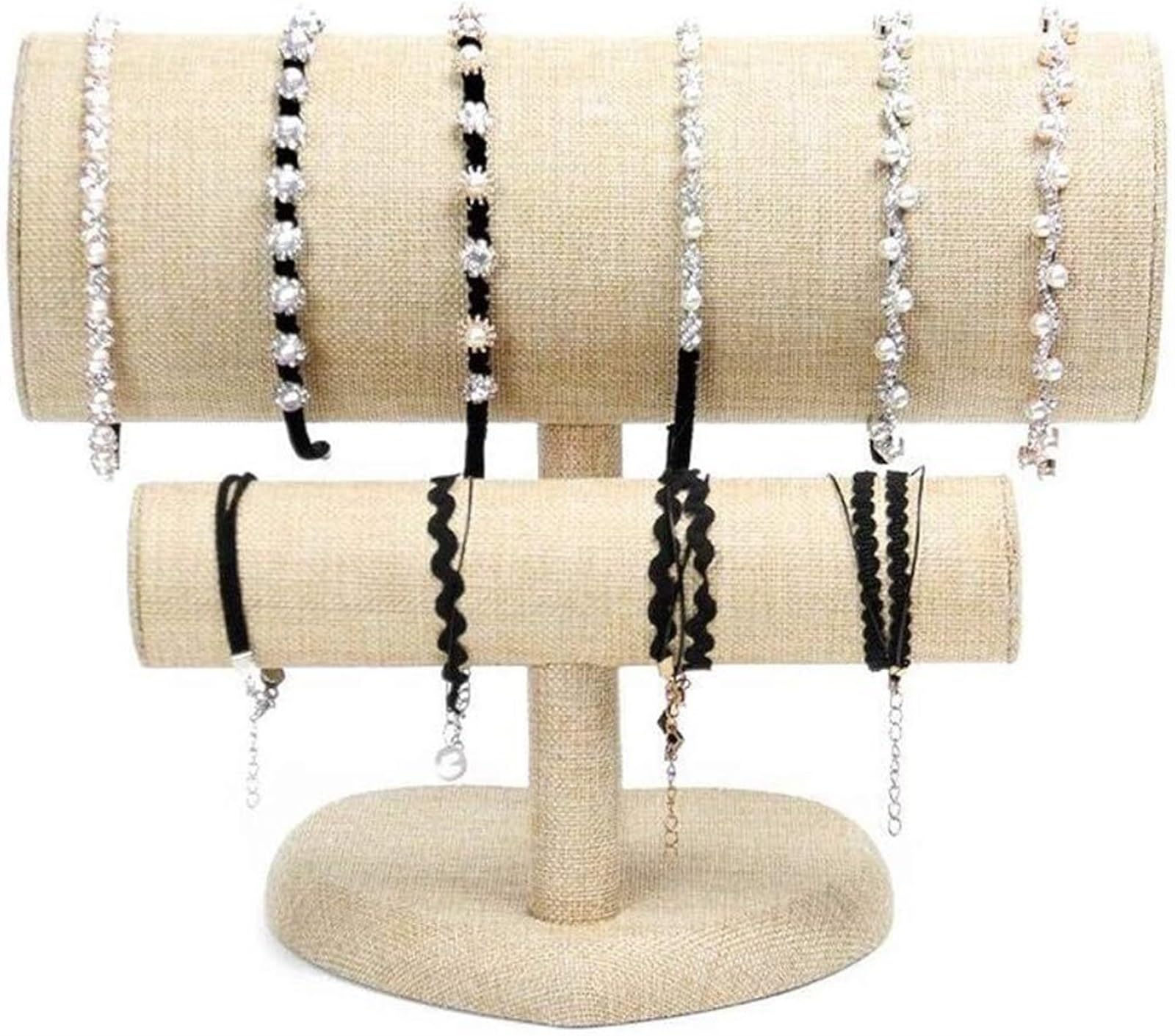 Schmuckständer Schmuckhalter, Samt Haarspange Band Stirnband Krone Halter Shop Schmuck Display Ständer Rack Schmuckbaum(Beige)