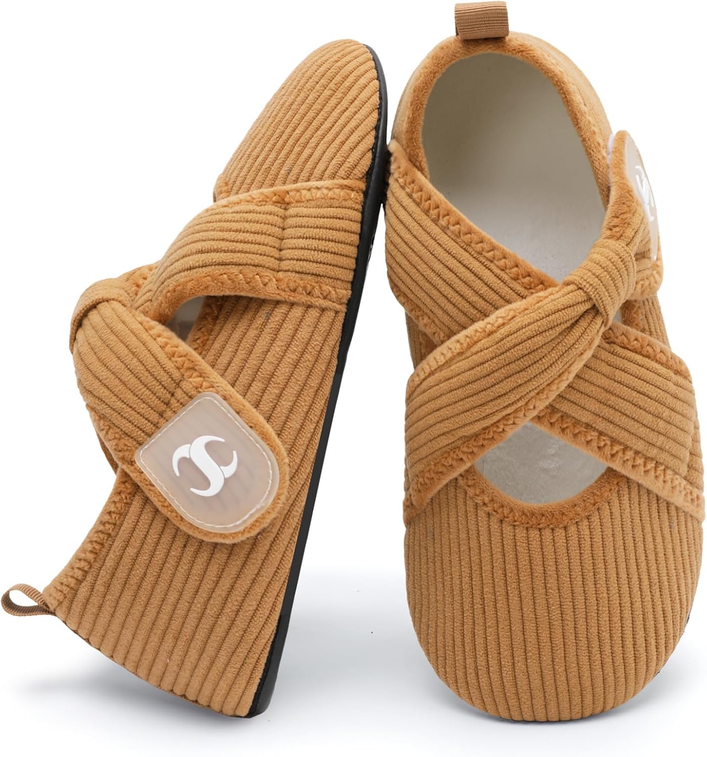 Scurtain Slippers for Women Comfy House Bedroom Corduroy Cross Bow Slide Slipper Shoes Ladies Adjustable Indoor Outdoor Slippers - Image 7