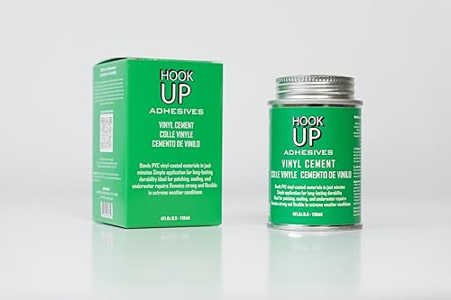 Miniatura 8 de HOOK UP Adhesivos de vinilo de contacto, pegamento de 4 onzas impermeable, adhesivo de reparación de secado rápido para piscinas, inflables, PVC,