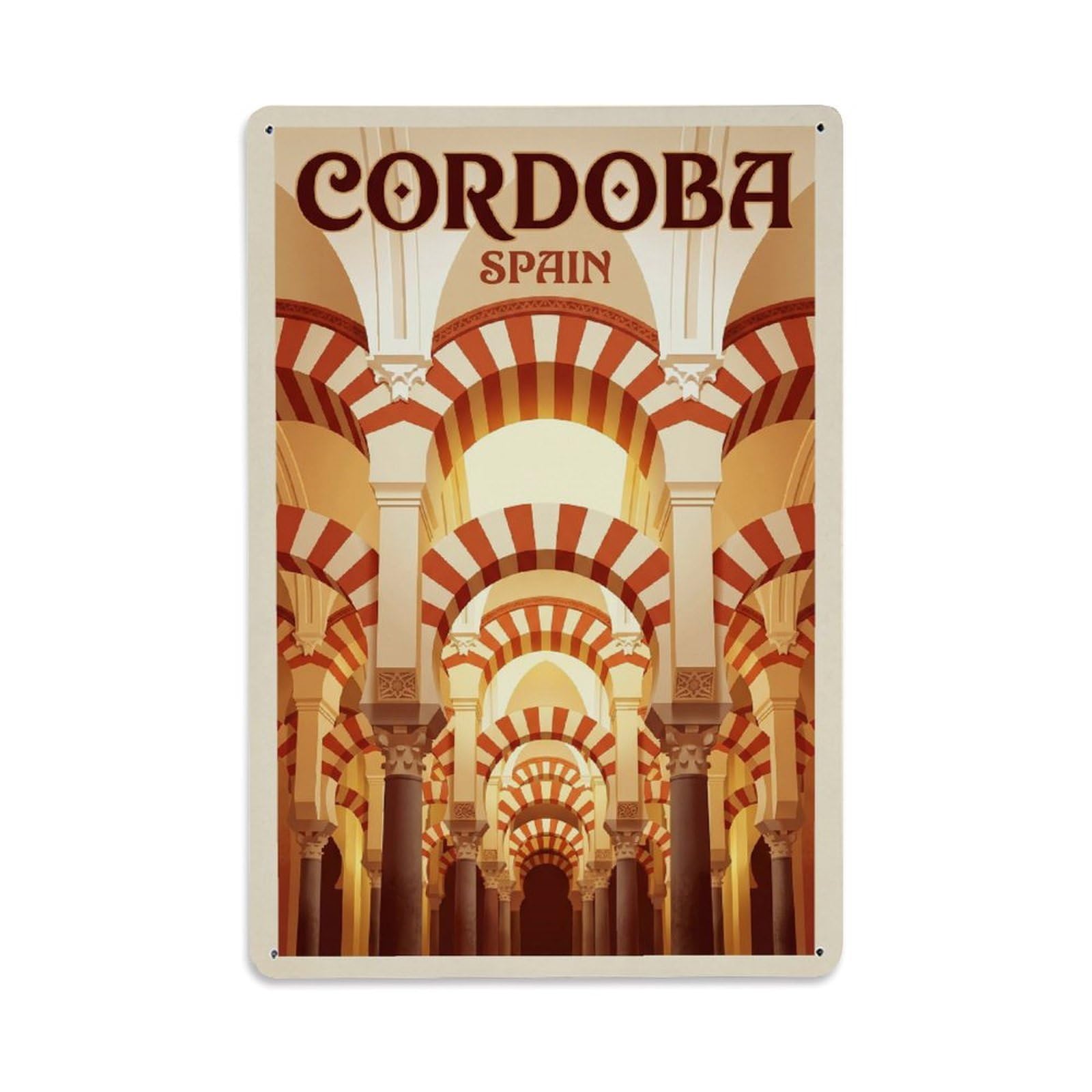 Retro Travel Spain Cordoba Metal Tin Sign