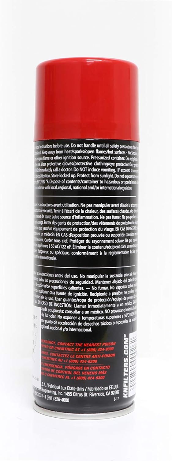 K&N Air Filter Oil: 6.5 Oz Aerosol; Restore Engine Air Filter Performance and Efficiency, 99-0504 : Automotive