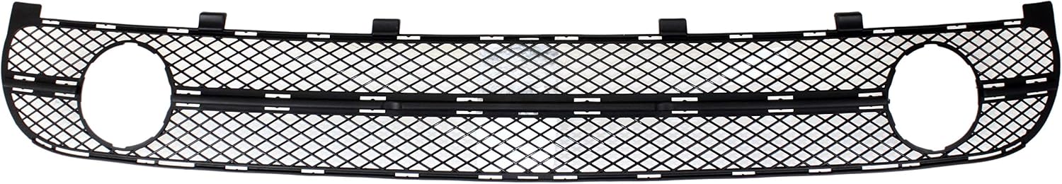Compatible with 01-05 VW Beetle Front Bumper Cover Grille Insert Assembly w/Fog Lamp Holes Black