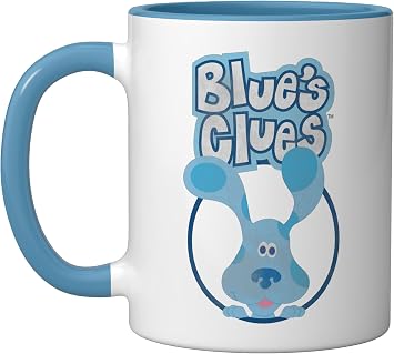 Blues Clues In A Circle Ceramic Mug, Blue/White