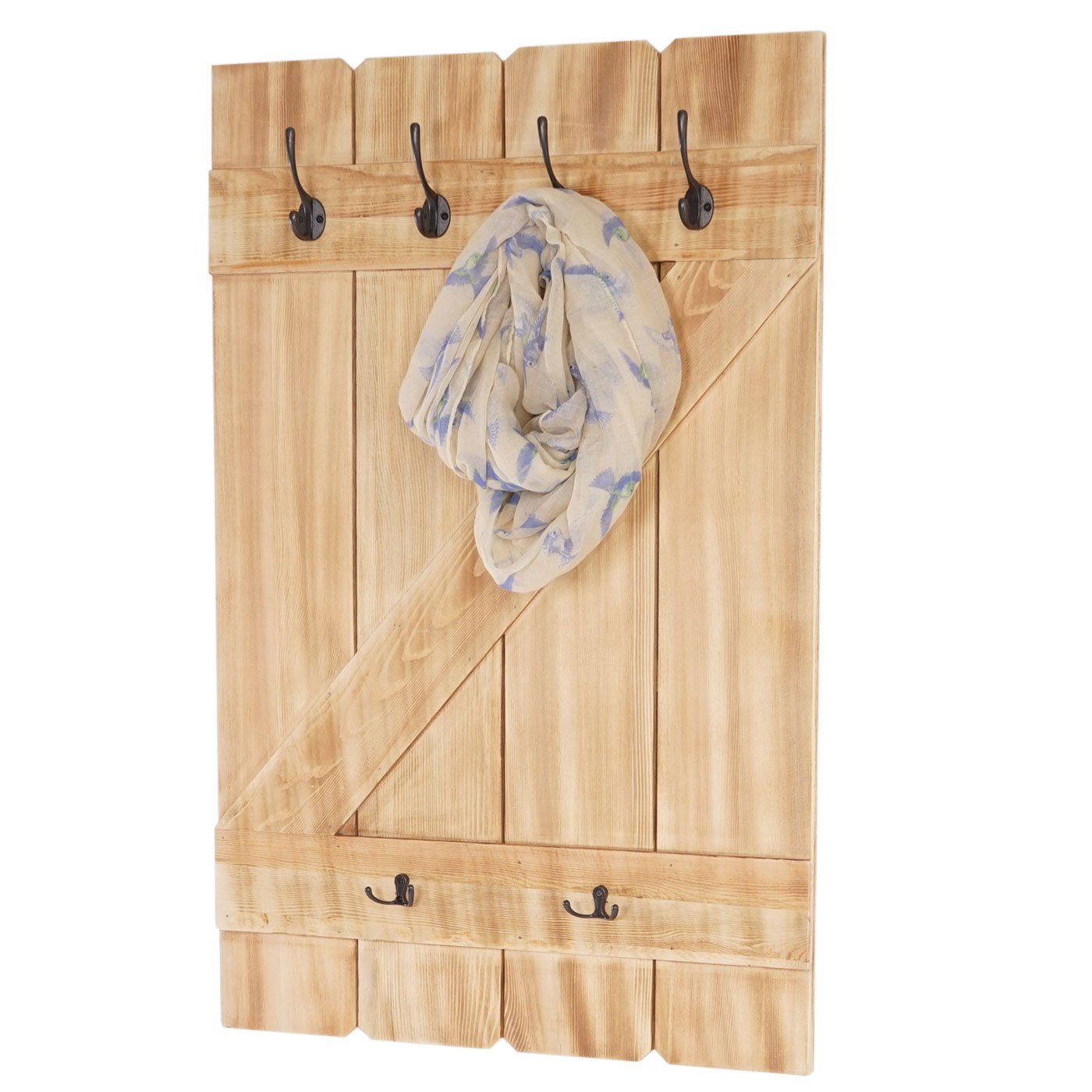 Mendler HWC-D13AM - Perchero de pared (6 ganchos, 91 x 60 cm), color pino | Perchero, Panel de perchero
