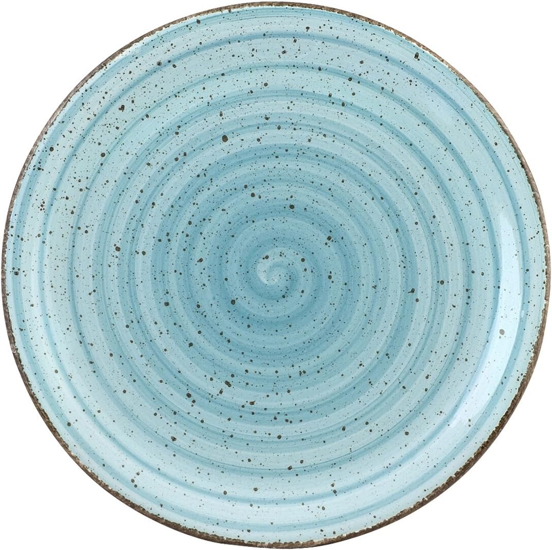 H & H Giotto Hand Painted Plate, Sky Blue Dinner Plates