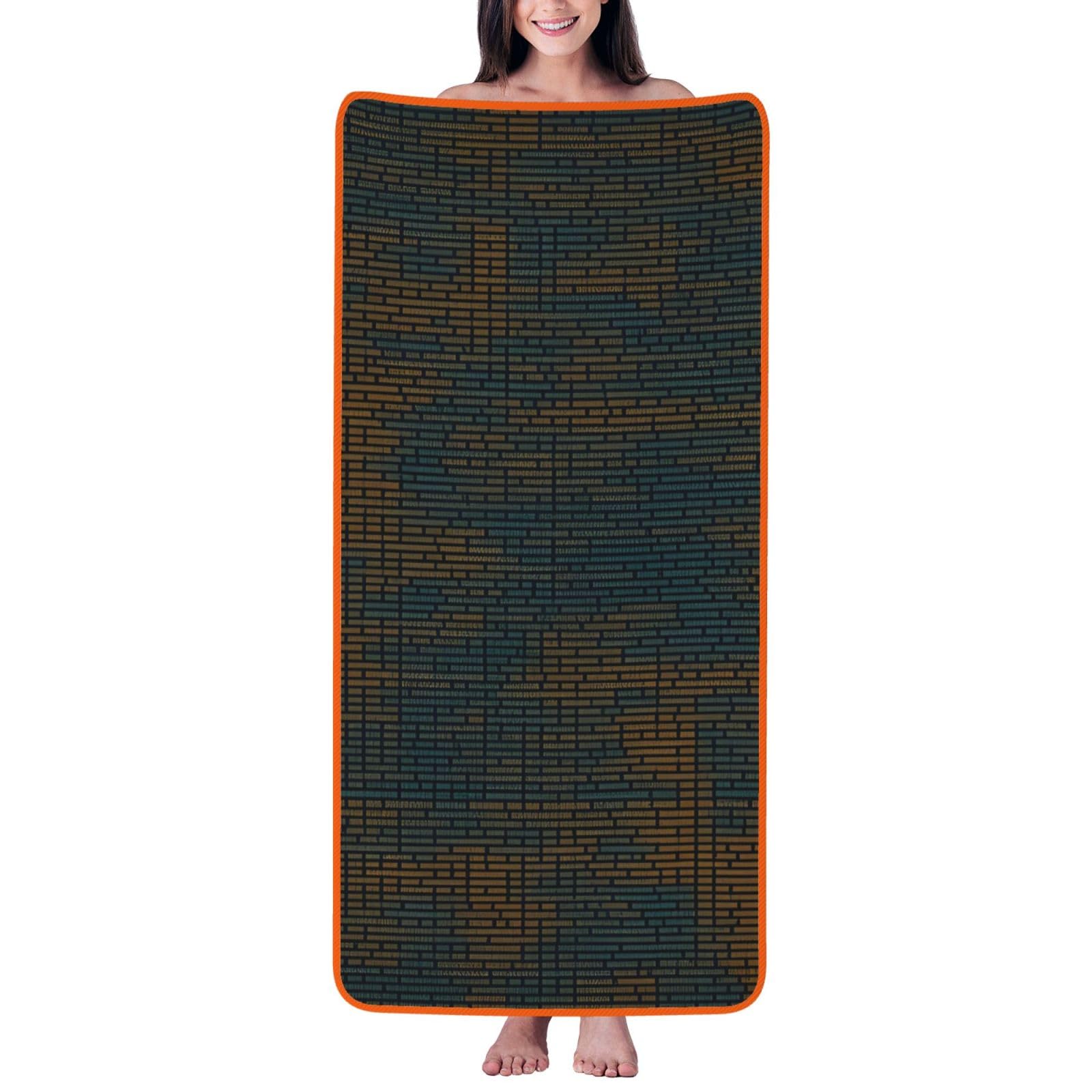Serviette de bain velours corail haute densité au design exclusif informatique