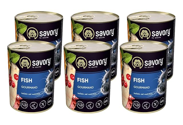 Savory - Comida húmeda para Gatos - Comida húmeda para Gatos - para Gato Adulto - Pescado