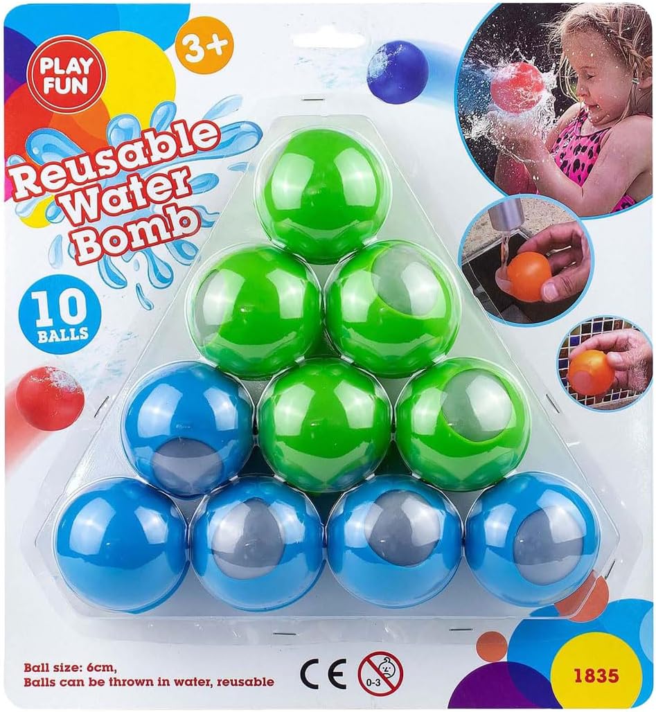 Water Balls Toy Set - Reusable Water Balloons Pack of 10