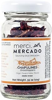 Chapulines (grasshoppers) - Gourmet edible insects from Oaxaca Mexico (small jar) (Adobo) (.35 oz)