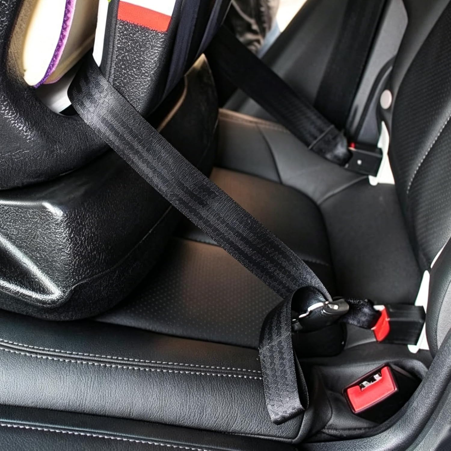 Adjustable ISOFIX Latch Fixing Strap Pads with Dual Hooks