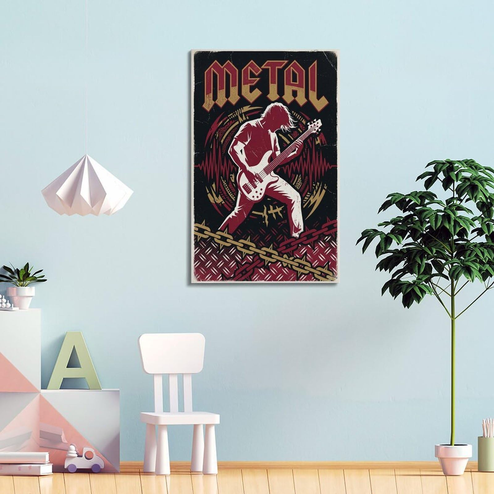 OKNGB Poster decorativo da parete su tela, motivo: chitarrista hard rock rock classico, Heavy Metal, stampa moderna, per camera da letto, 40 x 60 cm