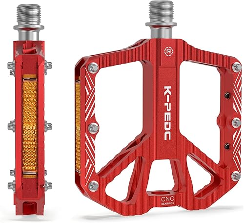 Pedales de bicicleta de carreteramontaña,Pedales de bicicleta de aleación de aluminio de 916", pedales antideslizantes ligeros MTB rodamientos