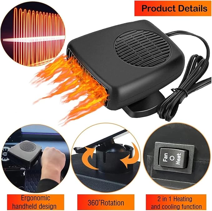 Calefactor Eléctrico Portátil Cerámico PTC 200W 12V miniatura 5