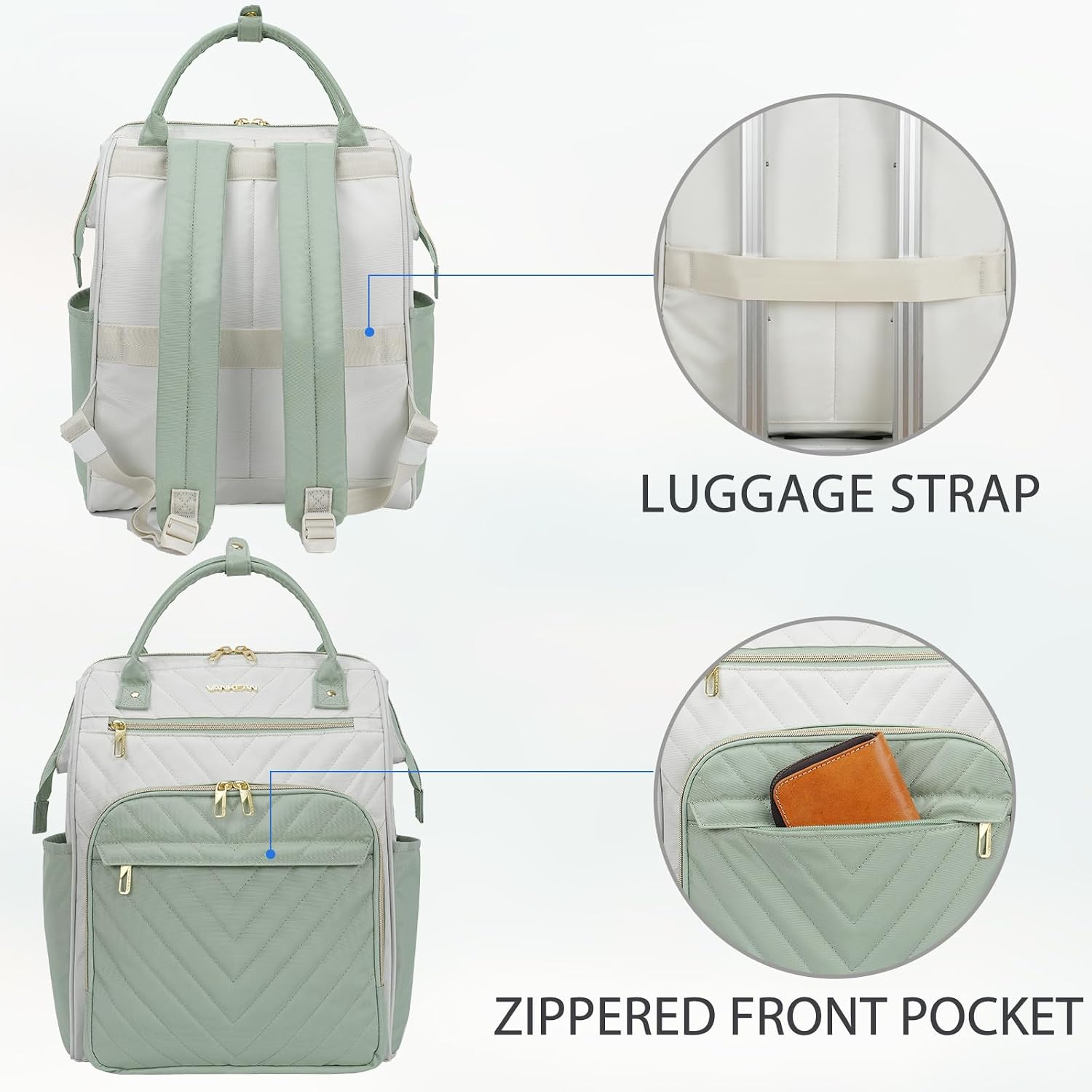 VANKEAN 17 Inch Laptop Backpack for Women Large Capacity image 3